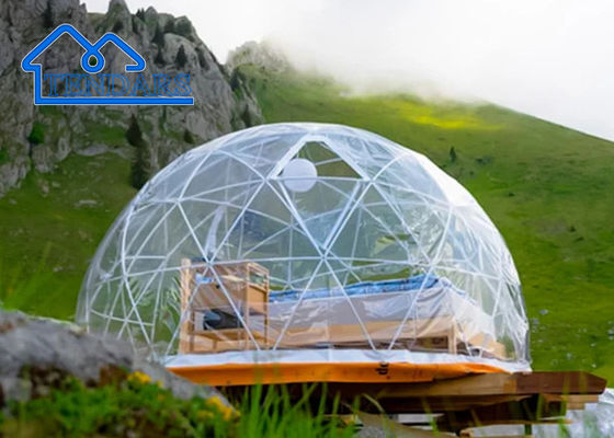 स्टील फ्रेम के साथ बबल हाउस आउटडोर भोजन, 16 फीट गोल ट्राम्पोलिन, inflatable गुंबद ग्लैम्पिंग टेंट बिक्री के लिए