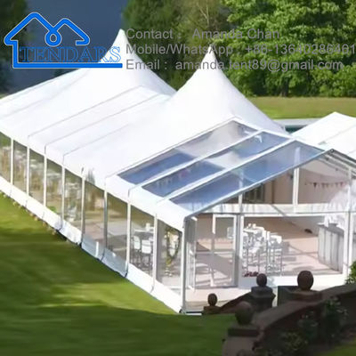 इवेंट के लिए आउटडोर कस्टम कैम्पिंग इवेंट मार्की टेंट वाटर प्रूफ एल्युमीनियम वेडिंग टेंट