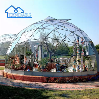 कारखाने जलरोधक एल्यूमीनियम भूगर्भीय Glamping गुंबद टेंट बाथरूम के साथ घर