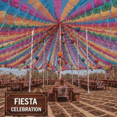 Mexico Central America Fiesta Party Marquee Tent Traditional Colorful Papel Picado Style Event Celebration Canopy Structure